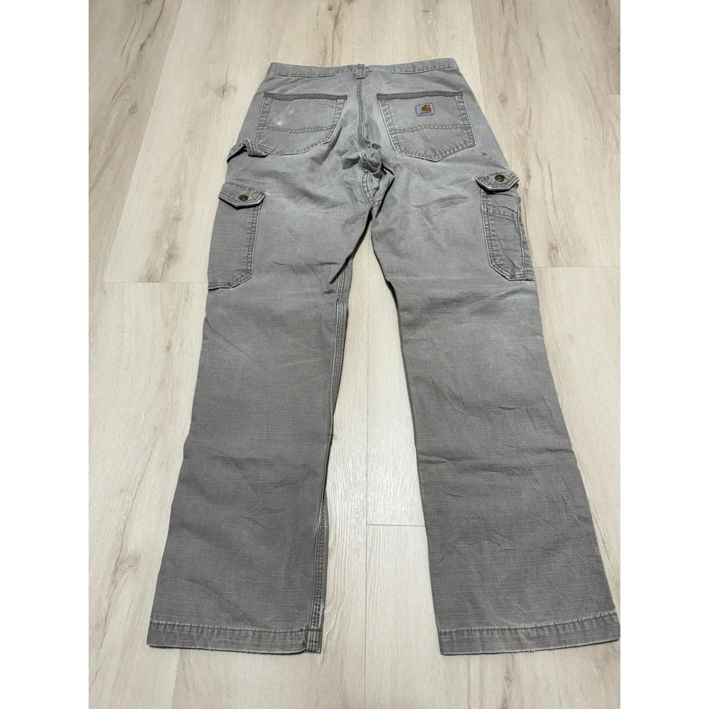 Carhartt Men's Cargo Double Knee Pants 31x32 B342-DES Light Grey Cargo Ripstop